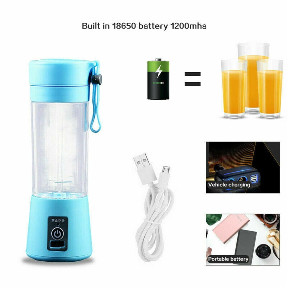 Portable Electric USB Juice Maker with 6 blades