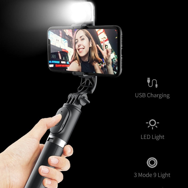 Mini trípode plegable inalámbrico compatible con Bluetooth