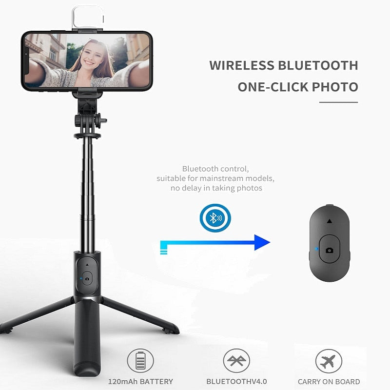 Mini trípode plegable inalámbrico compatible con Bluetooth
