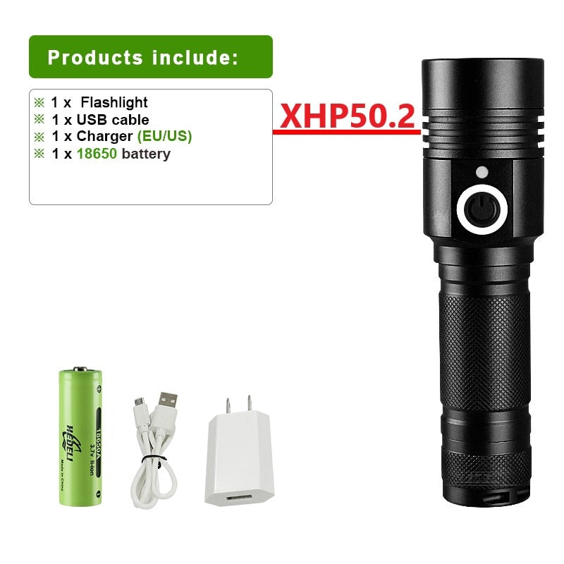 Super Bright LED Flashlight USB