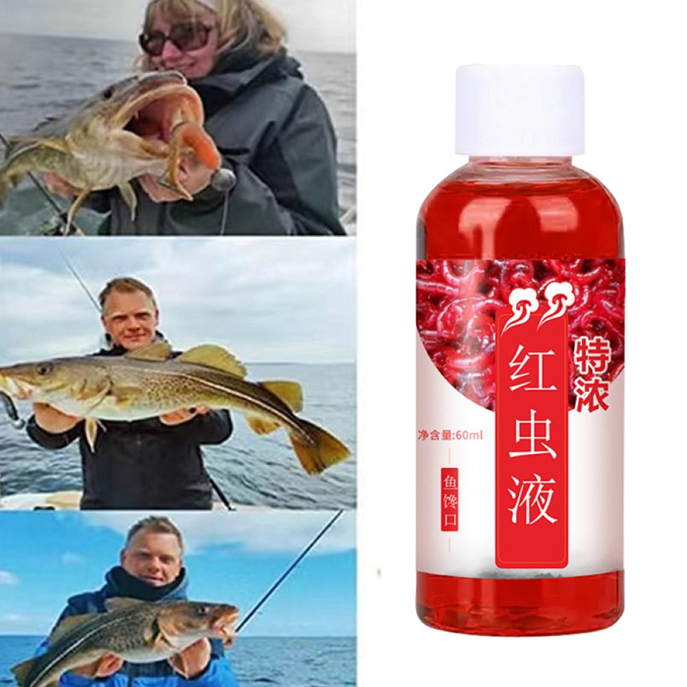 Líquido atrayente de pescado con olor a gusano