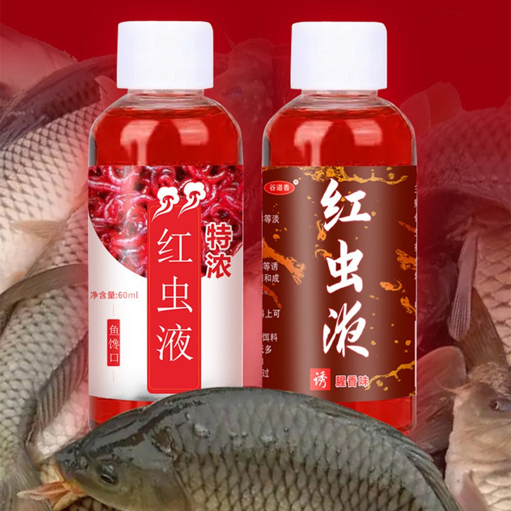 Líquido atrayente de pescado con olor a gusano