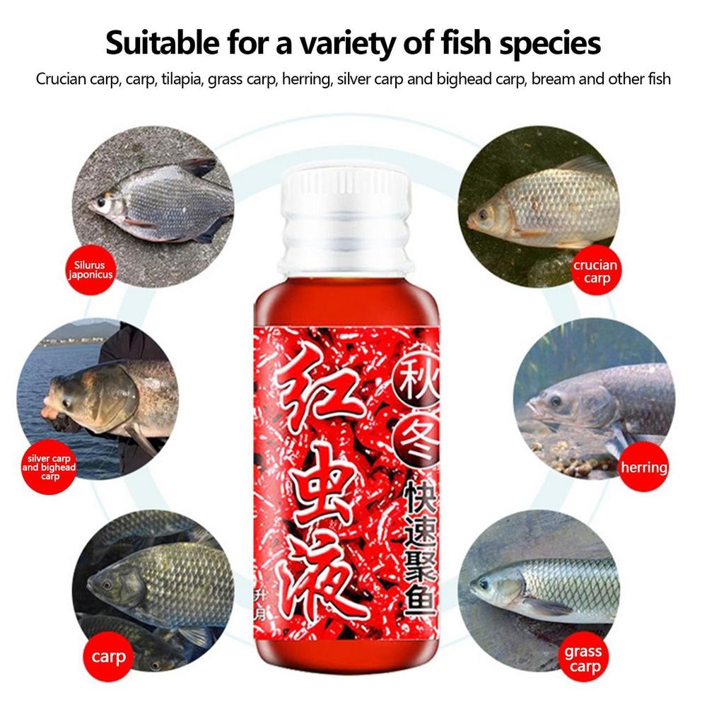 Líquido atrayente de pescado con olor a gusano