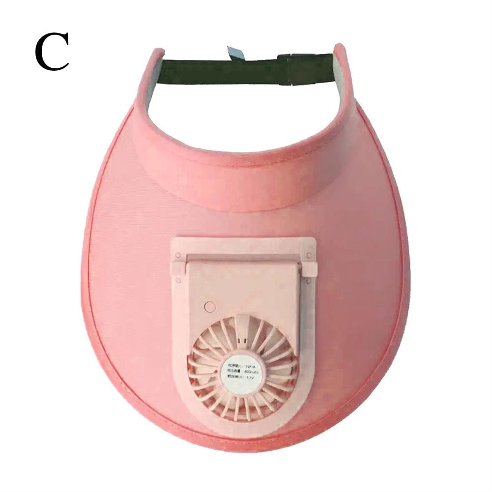 Korean Sun Visor Hat with Fan
