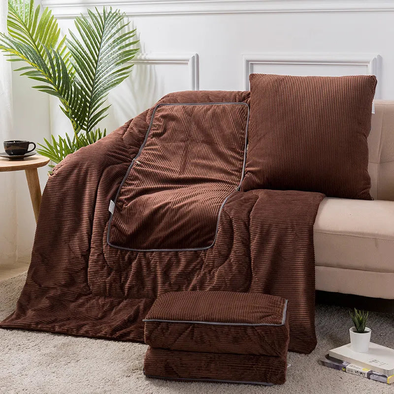 PORTABLE PLUSH CORAL FLEECE BLANKET