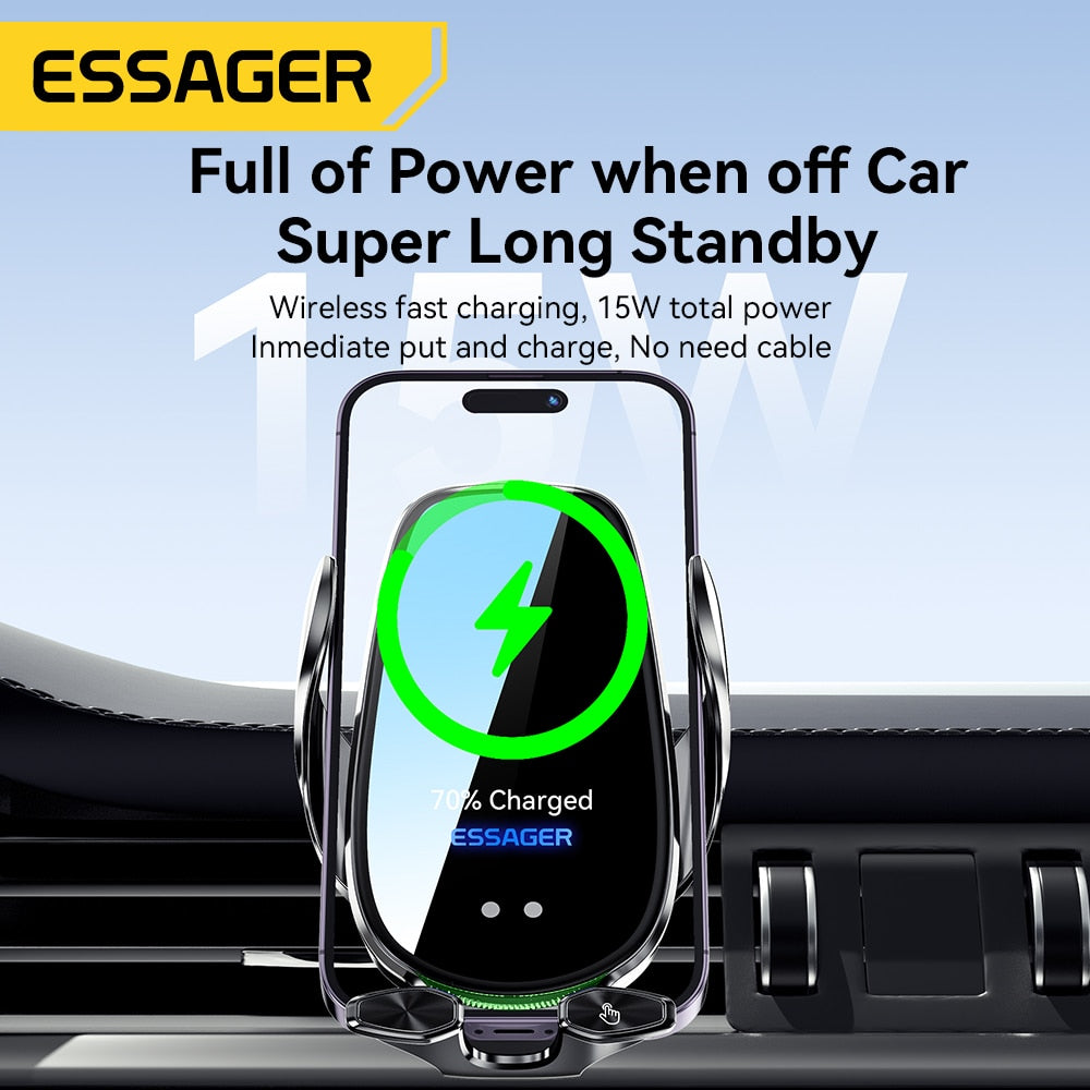 Soporte inalámbrico para teléfono de coche con cargador 