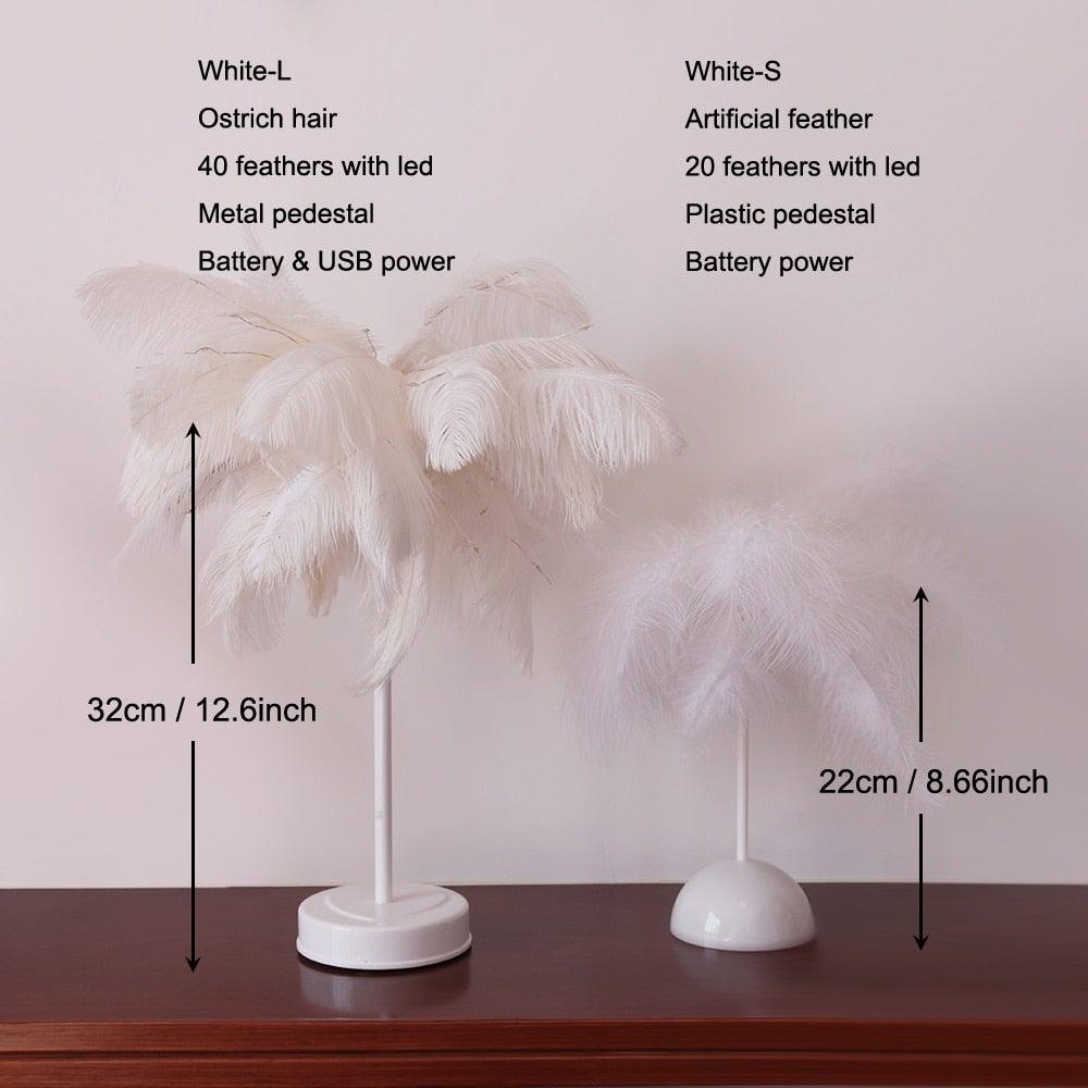 Novelty Feather Night Light - HOW DO I BUY THIS Large white with battery